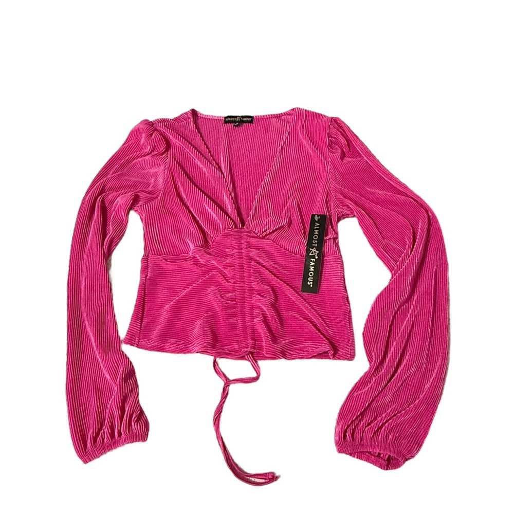 Almost Famous‎ Fuchsia Ruched Blouse - Picture 5 of 5
